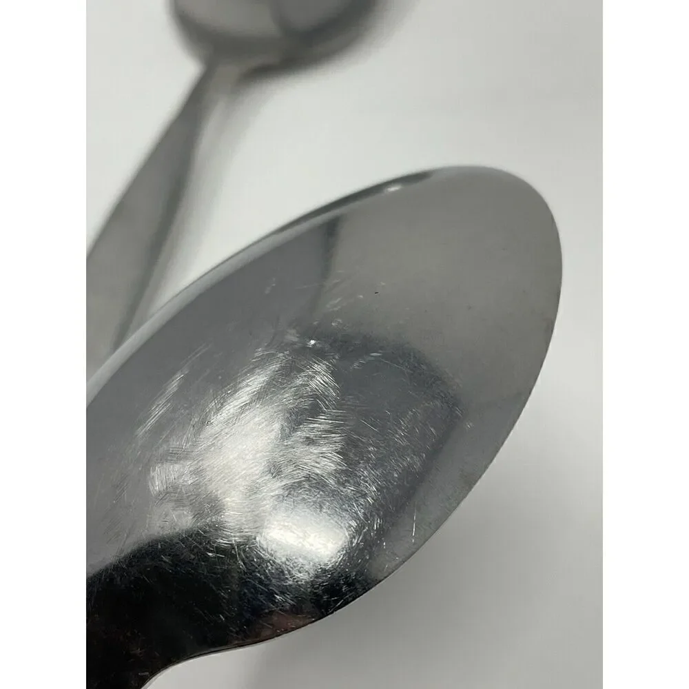 Oneida Community Stainless Frostfire Table Serving Spoons 8 3/4” Set Of 2